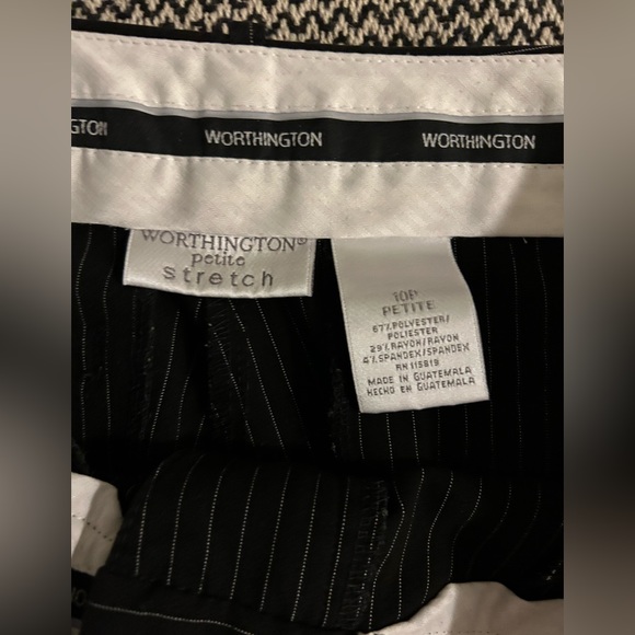 Worthington • Dress Pants, Slacks, Black with White Pinstripes, Straight, 10P - Picture 6 of 10
